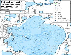 Pelican Lake North Topographical Lake Map