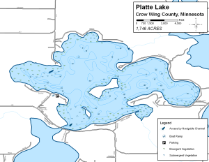 Platte Lake Topographical Lake Map