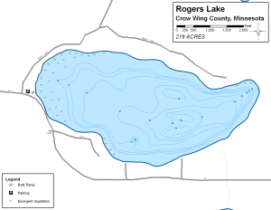 Rogers Lake Topographical Lake Map