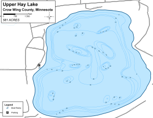 Upper Hay Lake Topographical Lake Map
