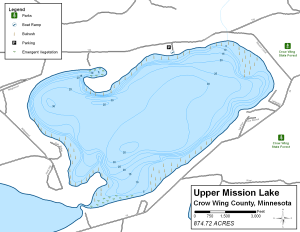 Upper Mission Lake Topographical Lake Map