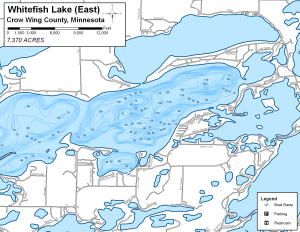 Whitefish Lake East Topographical Lake Map