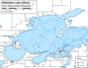 Whitefish Lake West Topographical Lake Map