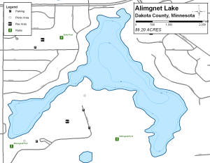 Alimagnet Lake Topographical Lake Map
