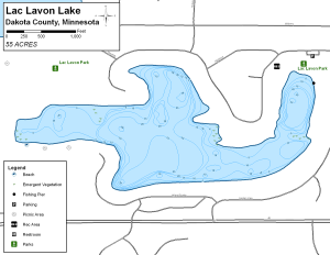 lac Lavon lake Topographical Lake Map