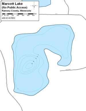 Marcott Lake Topographical Lake Map