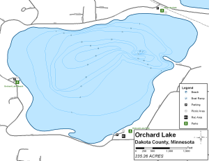Orchard Lake Topographical Lake Map