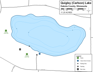 Quigley Lake Topographical Lake Map