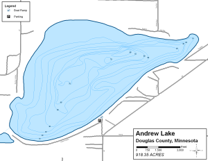 Andrew Lake Topographical Lake Map