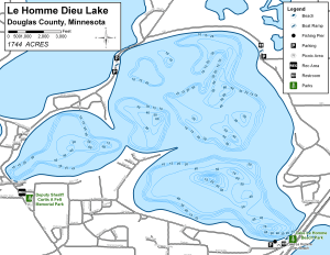 Le Homme Dieu Lake Topographical Lake Map