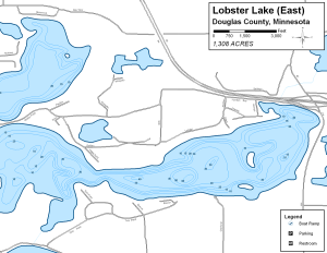 Lobster Lake (East) Topographical Lake Map