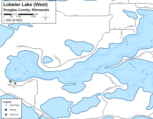 Lobster Lake (West) Topographical Lake Map