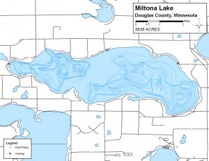 Lake Miltona Topographical Lake Map