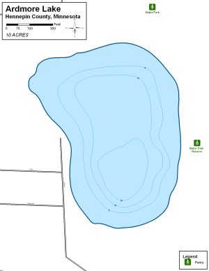 Ardmore Lake Topographical Lake Map