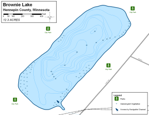 Brownie Lake Topographical Lake Map