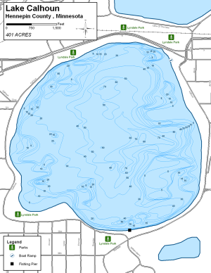 Lake Calhoun Topographical Lake Map