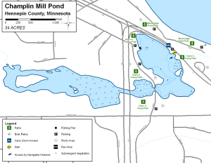 Champlin Mill Pond Topographical Lake Map