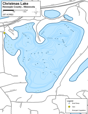 Christmas Lake Topographical Lake Map