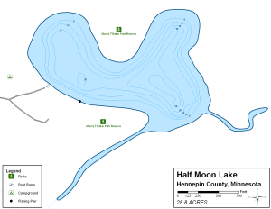 Half Moon Lake Topographical Lake Map