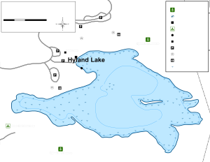 Hyland Lake Topographical Lake Map