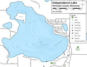 Independence Lake Topographical Lake Map