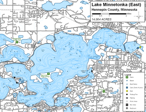 Lake Minnetonka East Topographical Lake Map