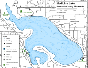 Medicine Lake Topographical Lake Map