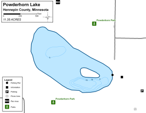 Powderhorn Lake Topographical Lake Map