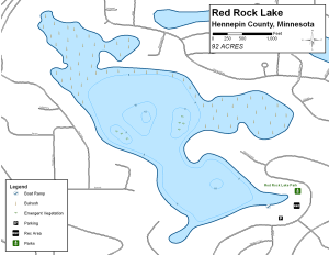 Red Rock Lake Topographical Lake Map