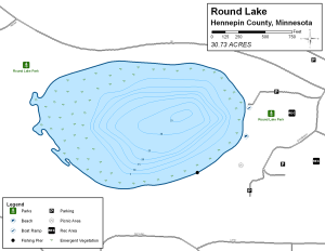 Round Lake Topographical Lake Map