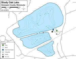 Shady Oak Lake Topographical Lake Map