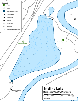 Snelling Lake Topographical Lake Map
