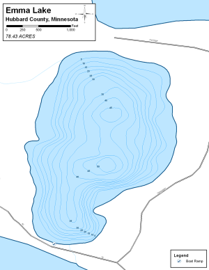 Emma Lake Topographical Lake Map