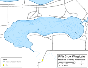 Fifth Crow Wing Lake Topographical Lake Map