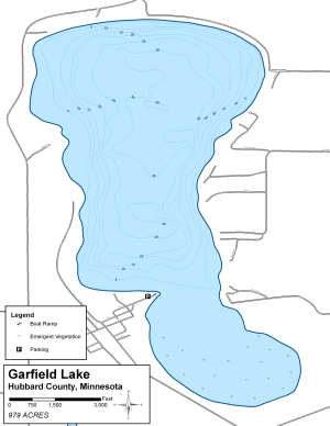 Garfield Lake Topographical Lake Map