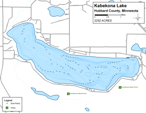 Kabekona Lake Topographical Lake Map
