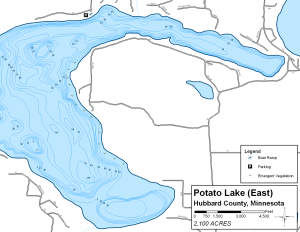 Potato Lake (East) Topographical Lake Map