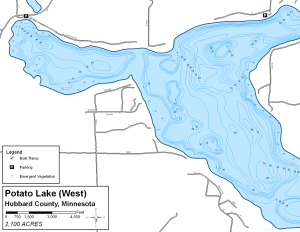 Potato Lake (West) Topographical Lake Map