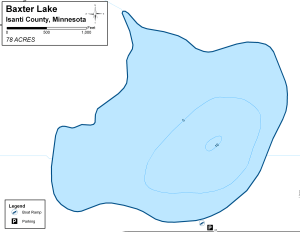 Baxter Lake Topographical Lake Map