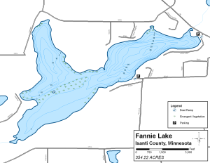 Fannie Lake Topographical Lake Map