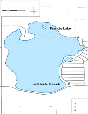 Francis Lake Topographical Lake Map