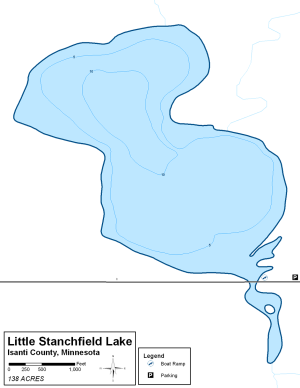 Little Stanchfield Lake Topographical Lake Map