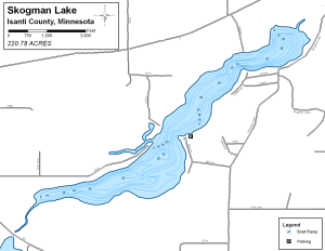 Skogman Lake Topographical Lake Map