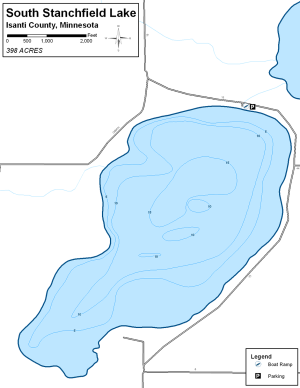 South Stanchfield Lake Topographical Lake Map
