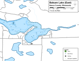 Balsam Lake East Topographical Lake Map