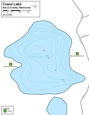 Crane Lake Topographical Lake Map