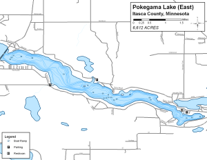 Pokegama Lake East Topographical Lake Map