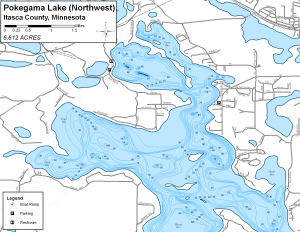 Pokegama Lake Northwest Topographical Lake Map