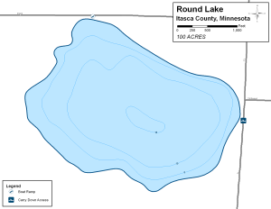 Round Lake Topographical Lake Map