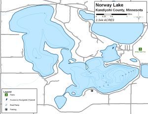 Norway Lake Topographical Lake Map